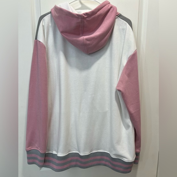 Jadelynn Brooke Love Is Kind Colorblock Zip Hoodie Jacket - Pink, Gray & White - Picture 2 of 2